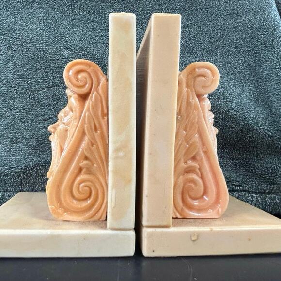 Greek Screaming Man Stone Bookends MCM Vintage - Picture 2 of 16